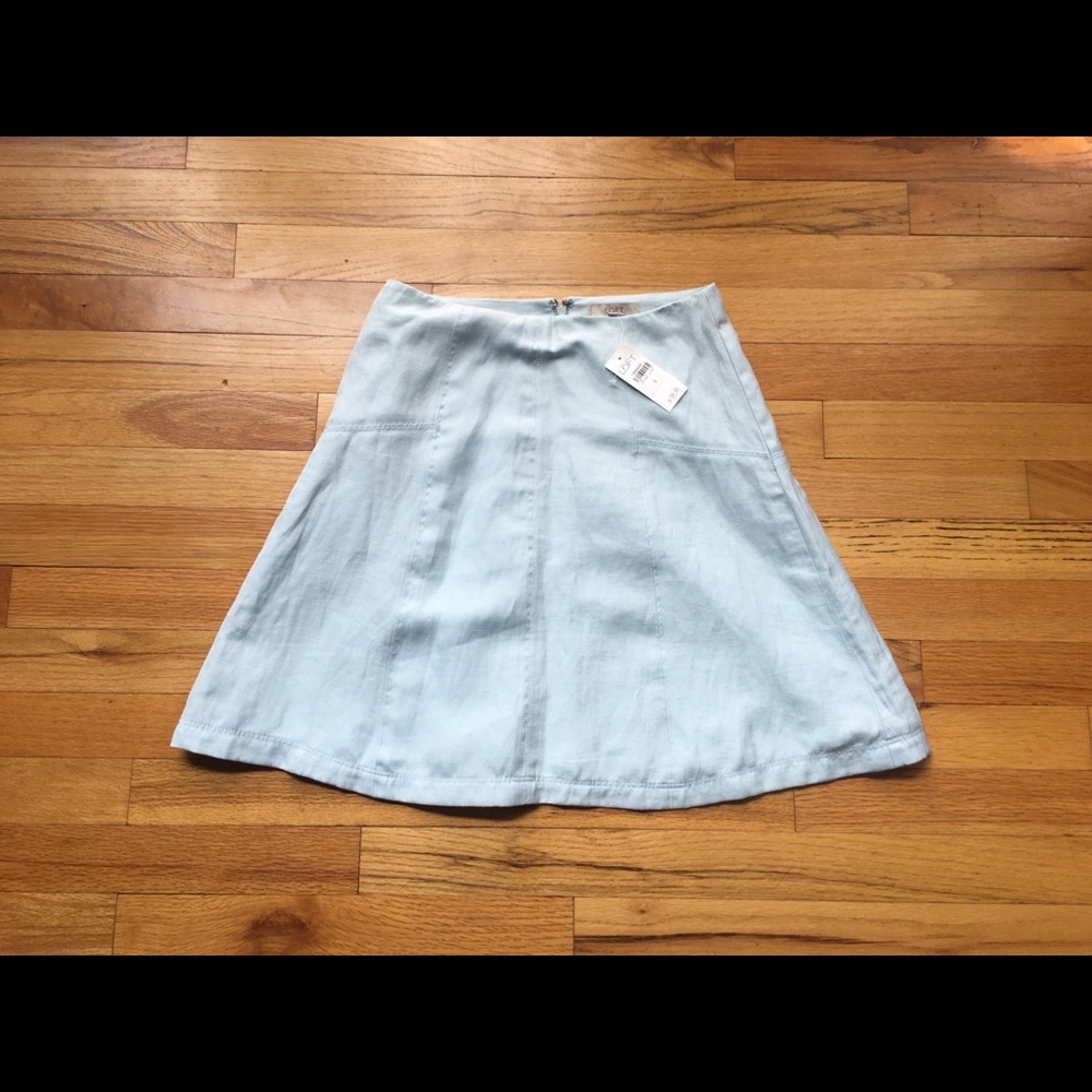 NWT Light Blue Fit and Flare LOFT skirt Size 0